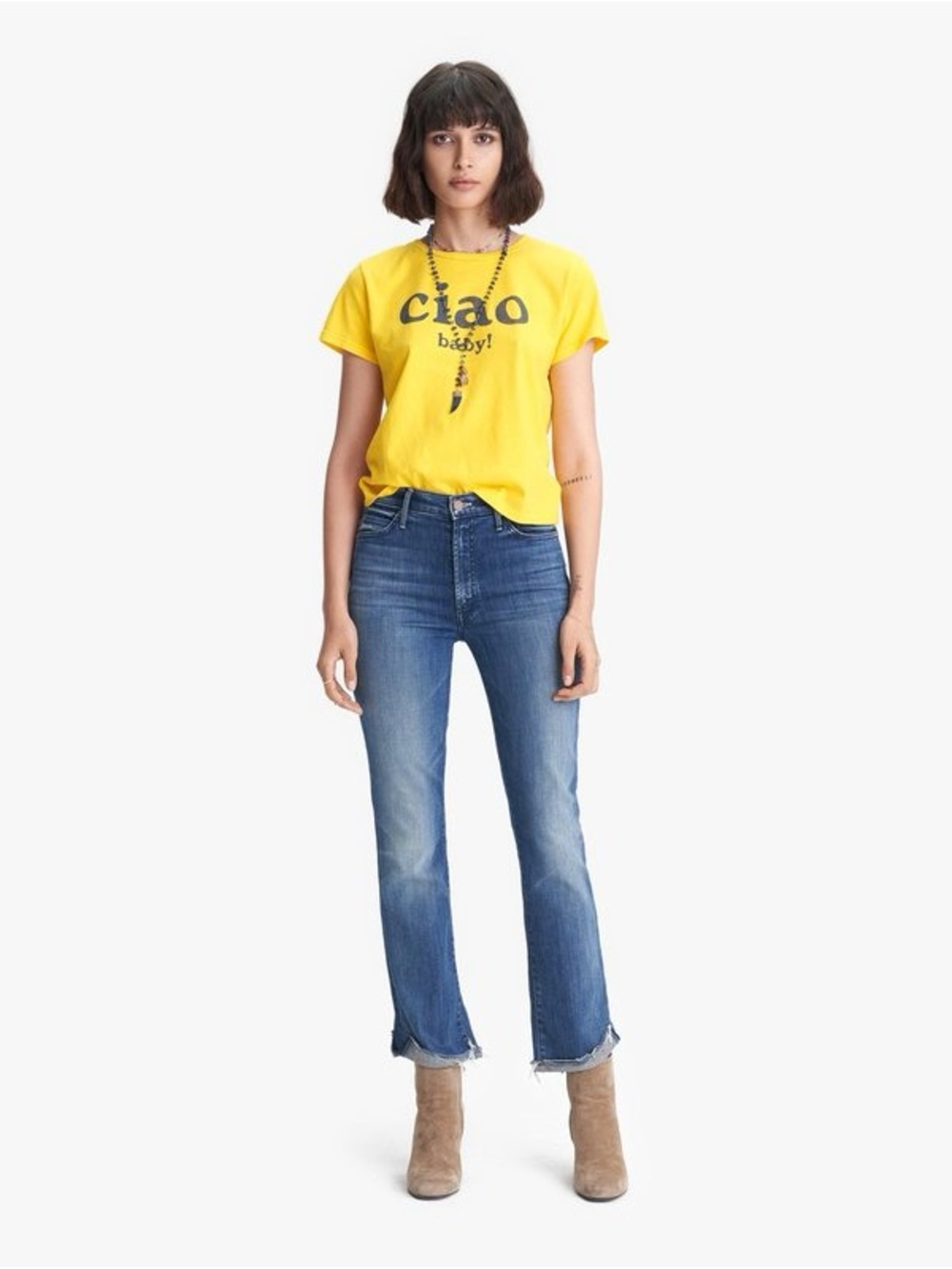 Mother Denim High Waisted Rascal Ankle Slit Flip Double Shot Espresso Jeans 28